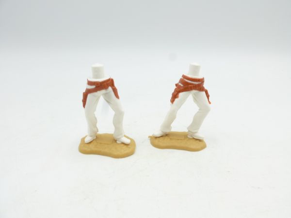 Timpo Toys 2 Mexican lower part variations, white with brown holsters