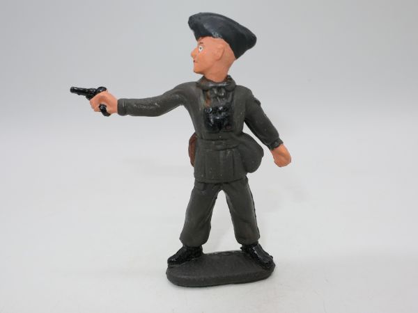 Soldier with black beret, shooting pistol (plastic) - unused, great modification