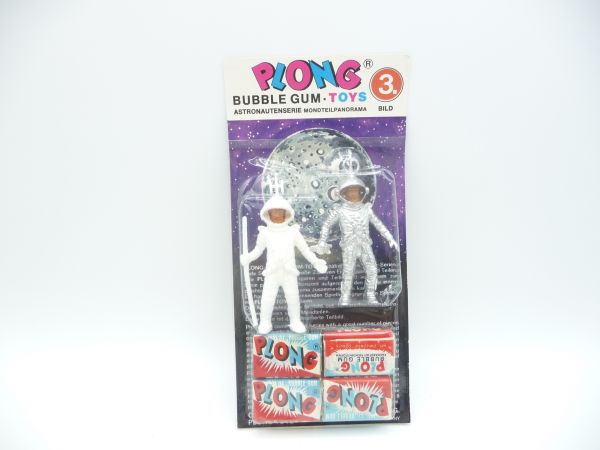 Plong Bubble Gum 2 astronauts (white, silver) 3. Bild - orig. packaging