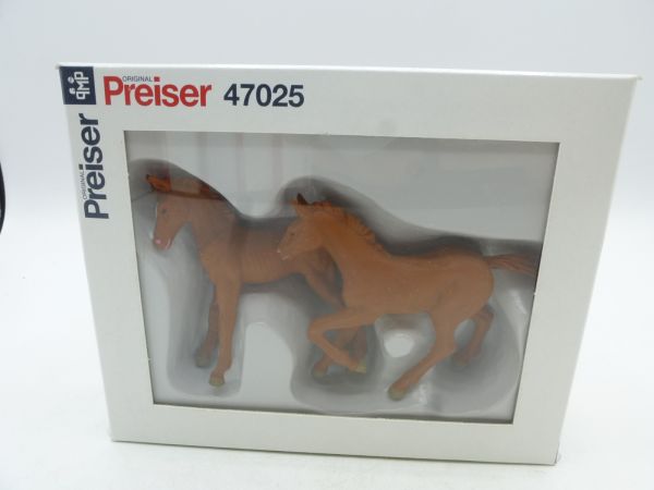 Preiser 2 foals, No. 3814 + 3815 - orig. packaging, brand new
