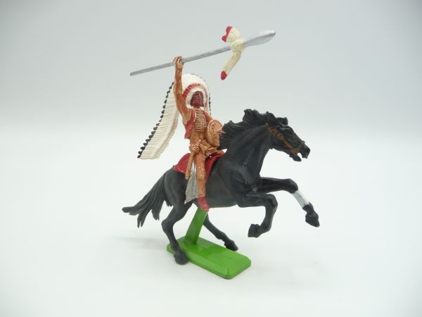 Britains Deetail Indian on horseback, throwing spear - colour variation