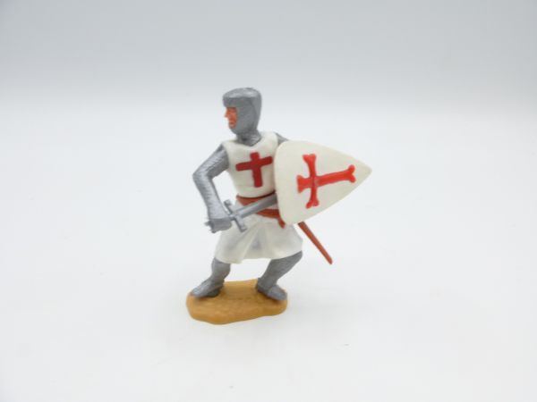 Timpo Toys Kreuzritter 2. Version stehend mit Schwert vor dem Körper