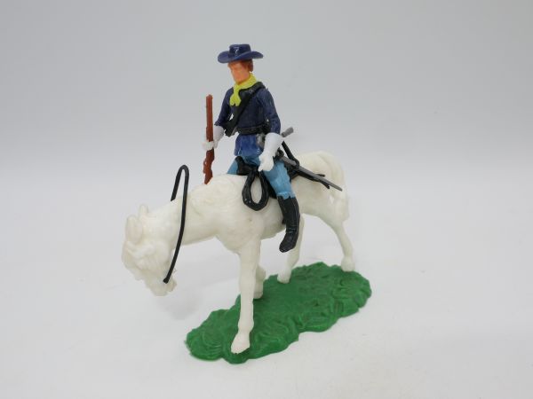 Elastolin 5,4 cm Northerner on horseback with rifle + sabre - rare horse