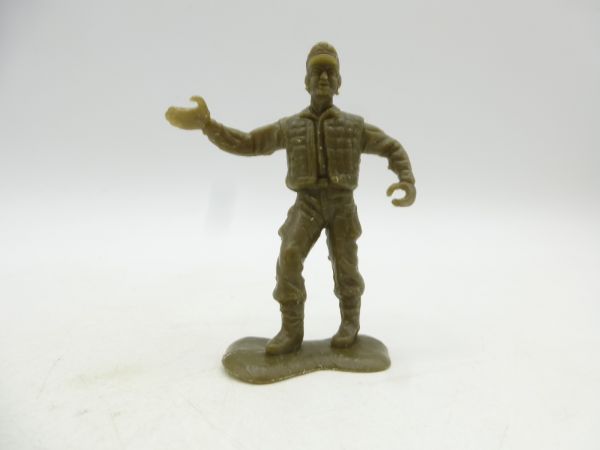 Heinerle Manurba WW soldier standing, arms outstretched