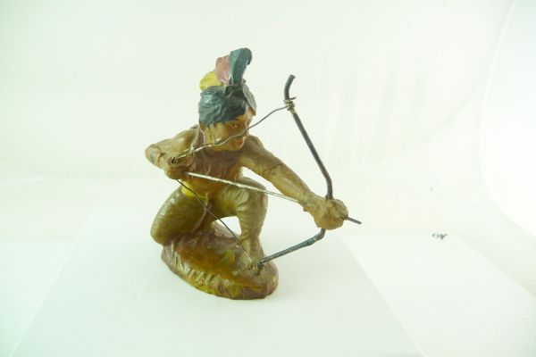 Elastolin Composition Indian kneeling with bow, 11 cm size