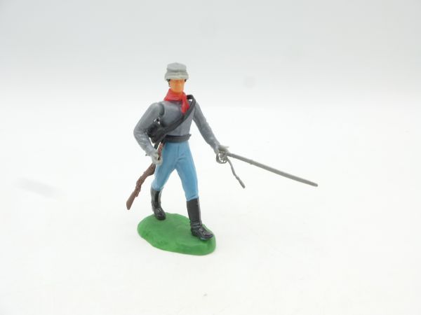 Elastolin 5,4 cm Confederate Army soldier walking with sabre + rifle