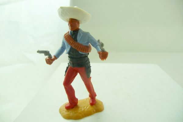 Timpo Toys Mexikaner stehend mit 2 Pistolen, hellblau/schwarz