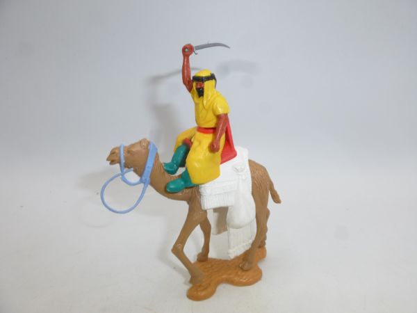 Timpo Toys Camel rider, yellow, inner robe green, striking sabre