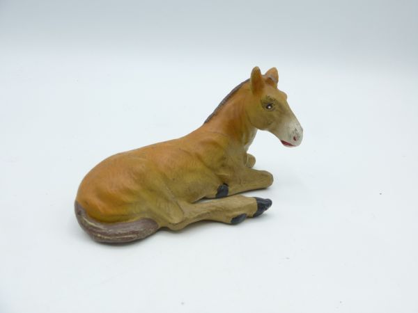 Elastolin composition Small horse, lying - great figure, nice painting, good condition