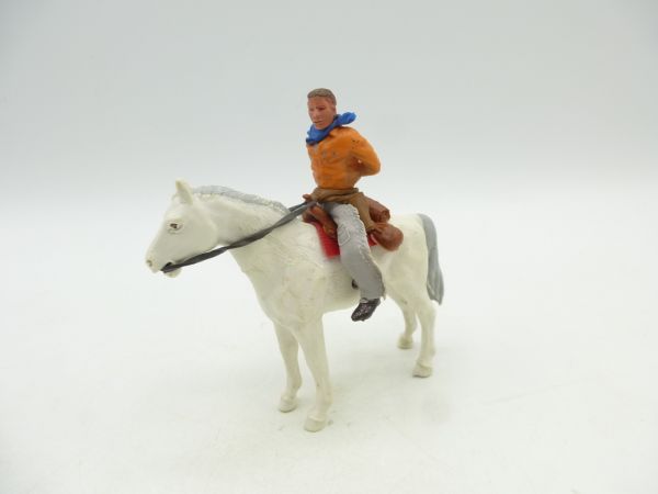 Britains Swoppets Cowboy riding with hands tied behind his back