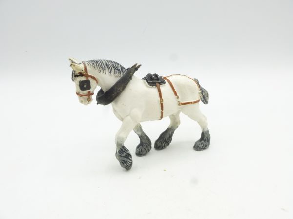 Britains Carriage horse / plough horse, white - great painting