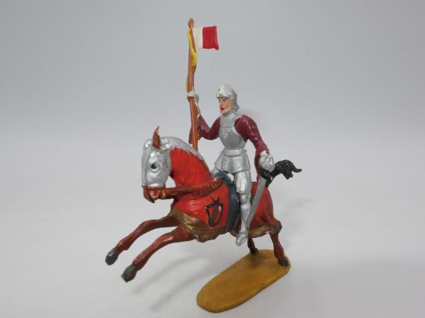Merten 4 cm Ritter mit Fahne auf aufsteigendem Pferd