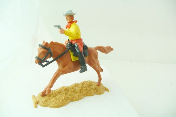 Timpo Toys Cowboy 3. Version reitend auf seltenem schwarzen Unterteil