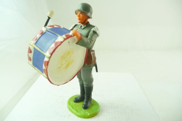 Elastolin 7 cm Deutsche Wehrmacht 1939: Musiker im Stand mit großer Trommel