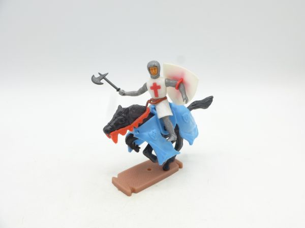 Plasty Crusader on horseback with battle axe