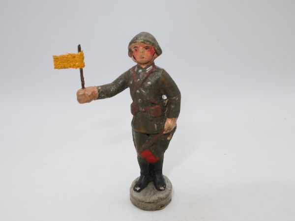 Soldier (compound) with flags (DDR production, 7 cm)