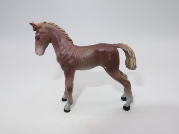Elastolin Foal standing, brown, No. 3814 - early painting