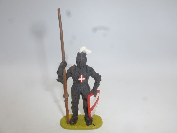 Black knight with shield + lance - great 7 cm modification