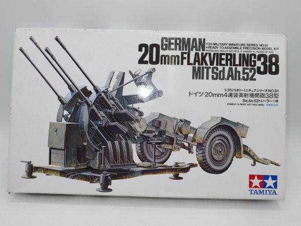 TAMIYA 1:35 German 20 mm Flakvierling mit Sd.Ah.52, Nr. 35091-1000