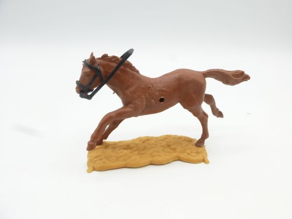 Timpo Toys Pferd langlaufend, dunkelbraun, schwarze Zügel