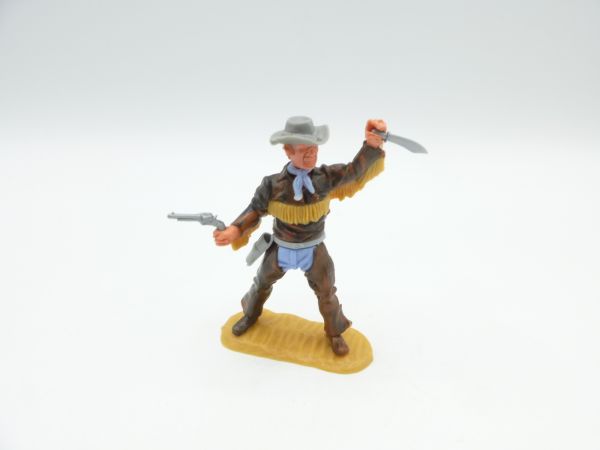 Timpo Toys Cowboy 4. Version stehend mit Pistole + Messer - tolle Chaps