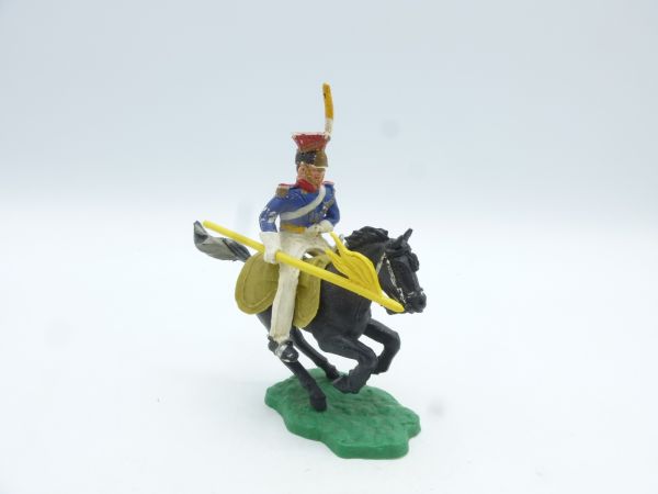 Timpo Toys Napoleonic soldier on horseback, yellow flag (original)