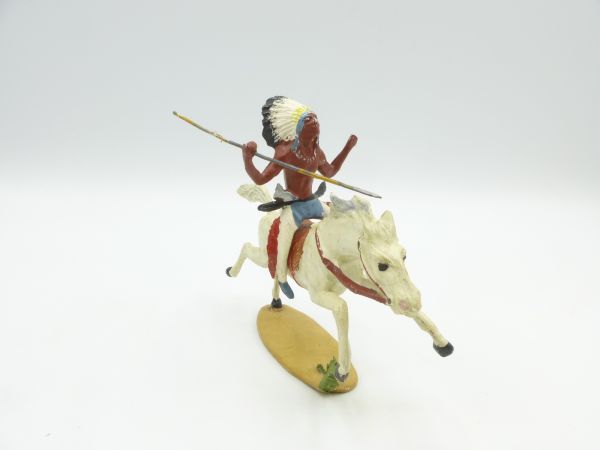 Merten Indian on horseback, throwing spear - rare trouser colour