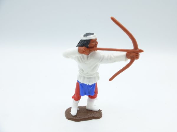 Timpo Toys Apache weiß mit Bogen, rote Hose, blauer Schurz/Latz