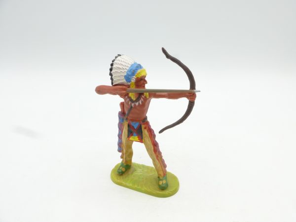Elastolin 7 cm Indianer stehend mit Bogen, Nr. 6829 - toller Zustand