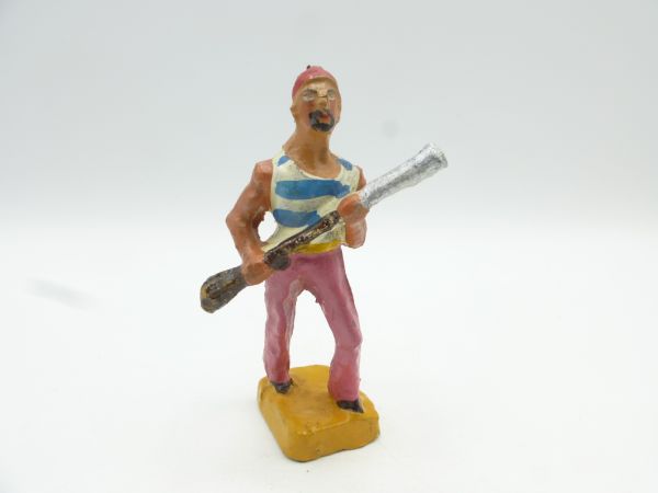 KABELICO BELGIUM Pirate with musket in front of the body, white/blue shirt