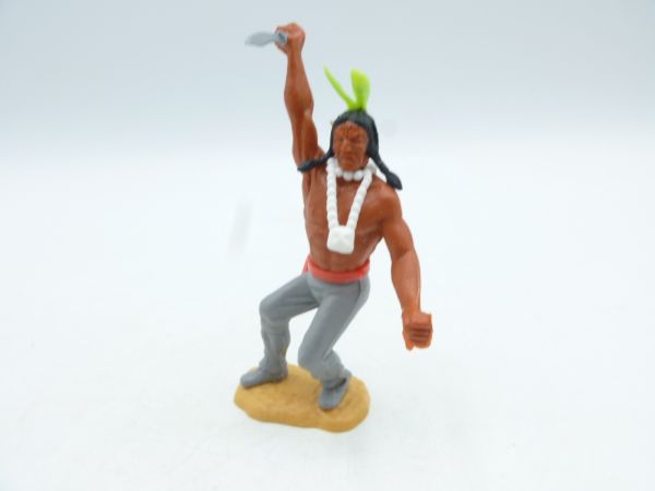 Timpo Toys Indianer 3. Version stehend mit Messer zustoßend - selten