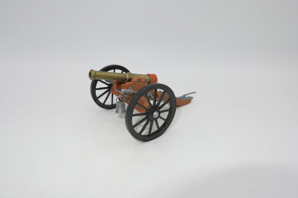 Timpo Toys Bürgerkriegskanone, braun mit schwarzen Rädern
