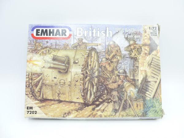 Emhar 1:72 British WW I Artillery, No. 7202 - orig. packaging, on cast