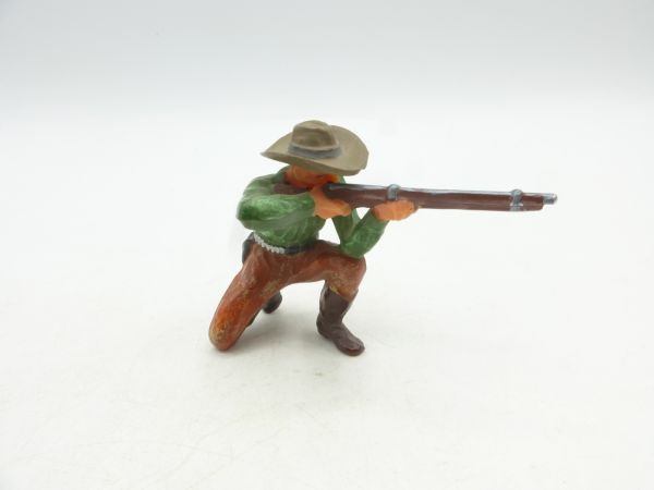 Elastolin 7 cm Cowboy kneeling and shooting, No. 6964 - early painting