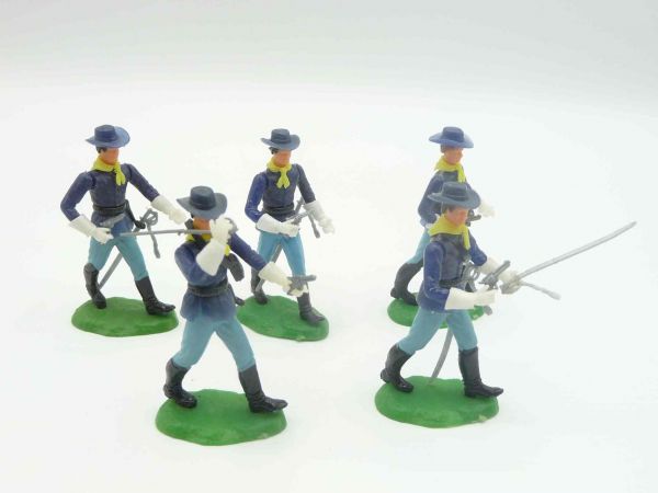 Elastolin 5 Union Army soldiers marching with sabre + pistol