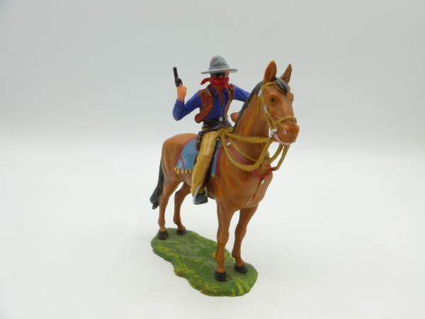 Elastolin 7 cm Bandit zu Pferd mit Pistole, Nr. 7001
