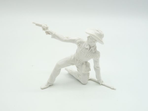 Elastolin 7 cm (blank figure) Cowboy kneeling, firing pistol, J-figure