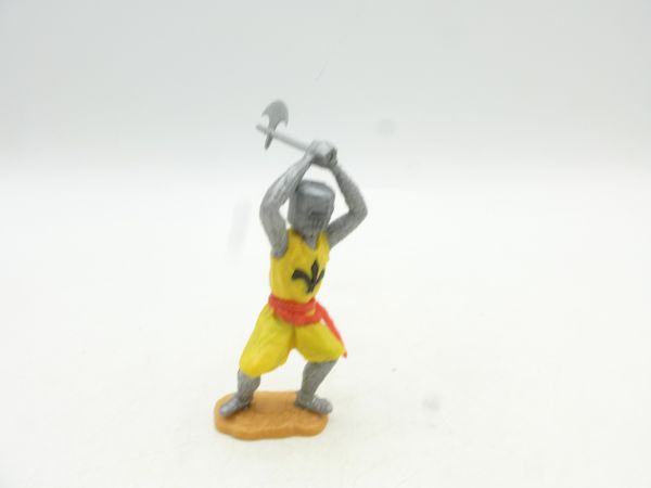 Timpo Toys Knight striking ambidextrously, yellow, silver head