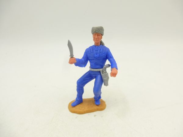 Timpo Toys Trapper standing with knife, grey fur cap