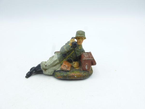 Elastolin compound Soldier lying with field telephone