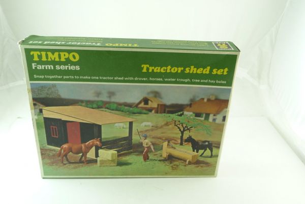 Timpo Toys Farm Series - Tractor shed set empty box No. 161
