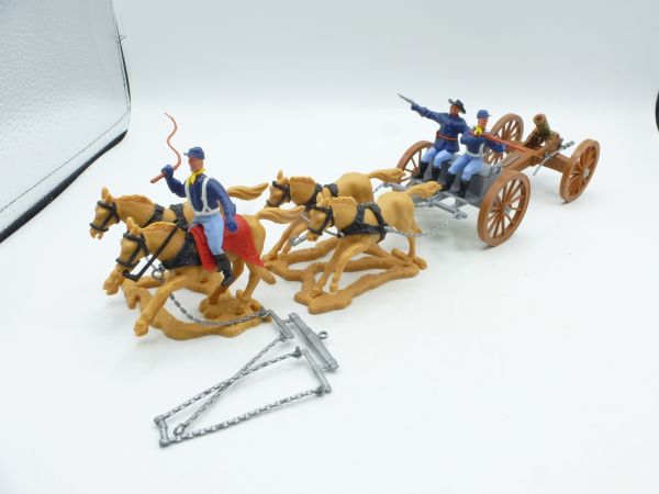Timpo Toys Gun carriage / gun train with Union Army Soldiers