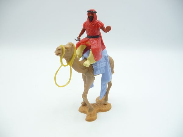 Timpo Toys Kamelreiter mit Dolch (rot, gelbe Innenhose, dunkelgelbes Zaumzeug)