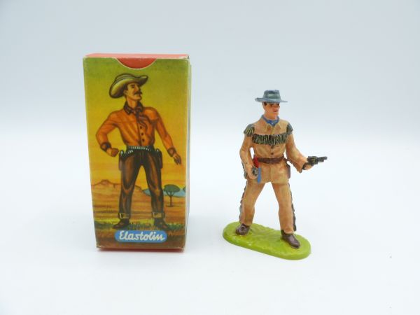 Elastolin 7 cm Trapper / Cowboy with 2 pistols, No. 6970, painting 2 - orig. packaging