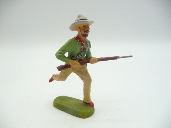 Elastolin Composition Cowboy running with rifle - brand new, great painting, top condition