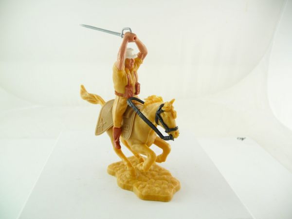 Timpo Toys Fremdenlegion, Soldat zu Pferd mit Säbel beidhändig ausholend