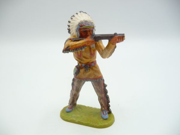 Elastolin 7 cm (beschädigt) Indianer stehend schießend, Bem. 2 - Beschädigung s. Fotos