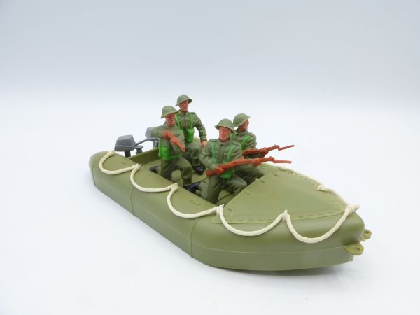 Timpo Toys Großes Schlauchboot WK II mit englischen Soldaten