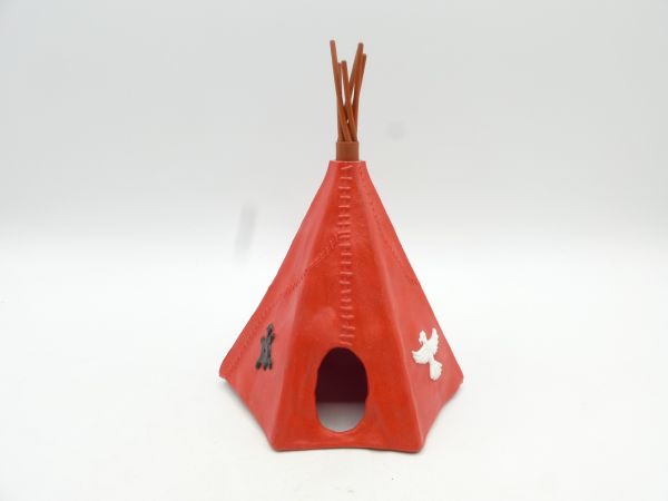 Timpo Toys Indian tipi, 2 parts, red with white eagle