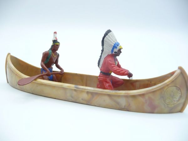 Britains Swoppets Kanu mit 2 Indianern - hinterer Indianer lose
